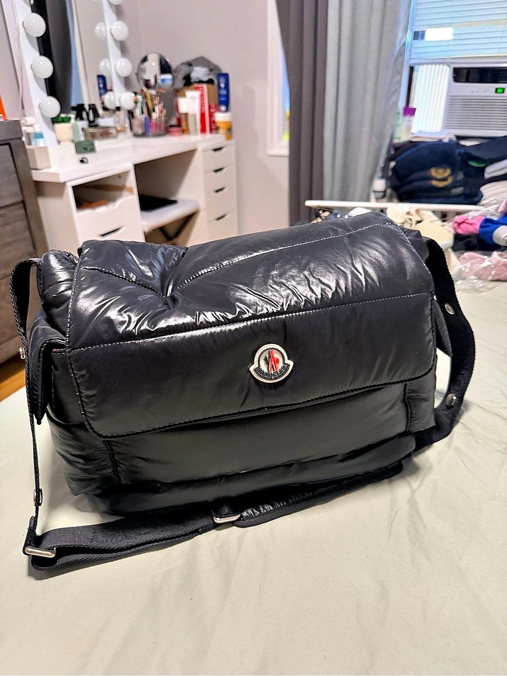 Moncler Black Quilted Crossbody Bag